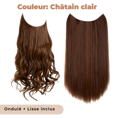 Kit d'Extensions de Cheveux Discrets (Ondulé + Lisse)