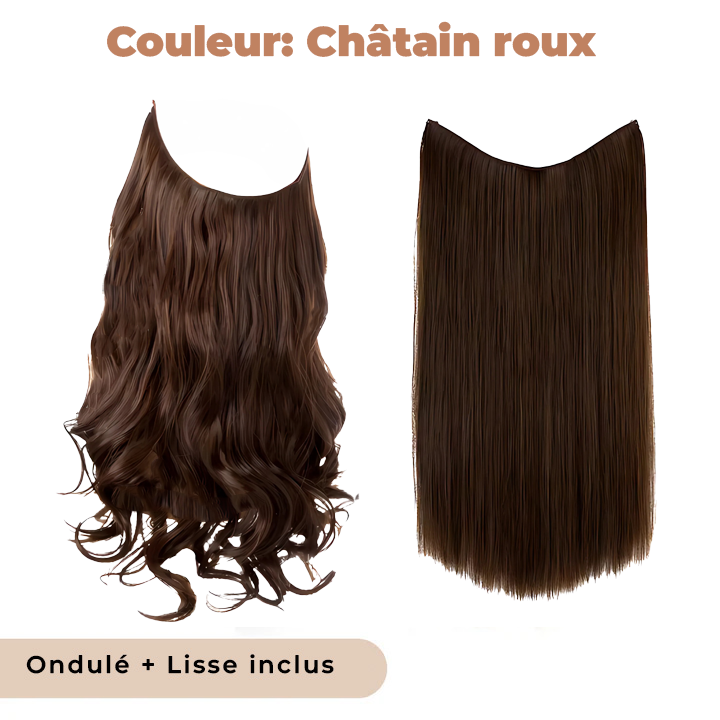 Kit d'Extensions de Cheveux Discrets (Ondulé + Lisse)