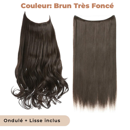 Kit d'Extensions de Cheveux Discrets (Ondulé + Lisse)