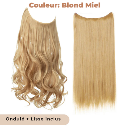 Kit d'Extensions de Cheveux Discrets (Ondulé + Lisse)