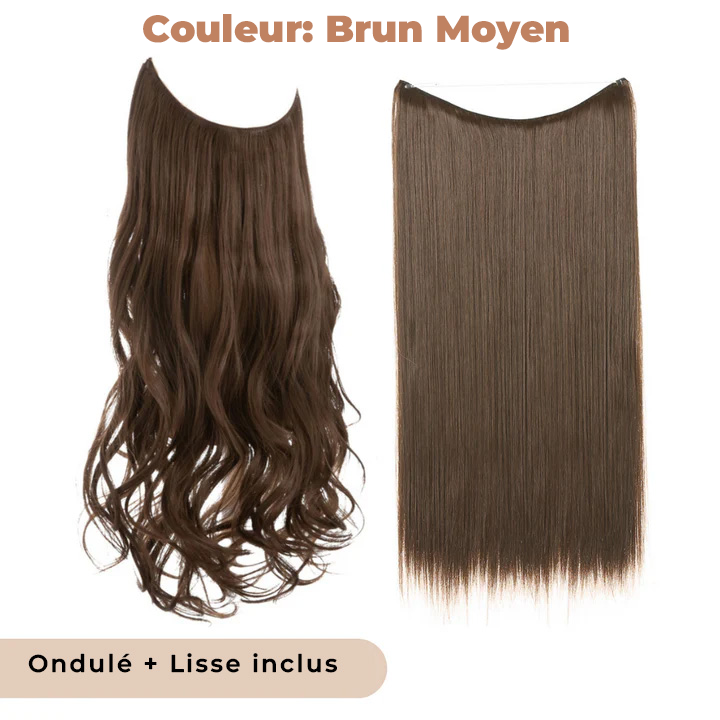 Kit d'Extensions de Cheveux Discrets (Ondulé + Lisse)